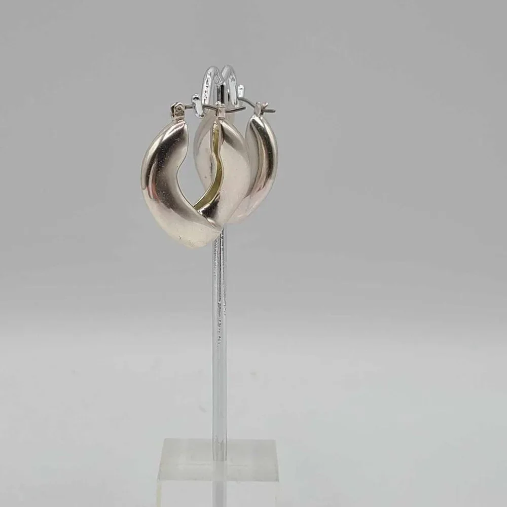 J Crew Silver Tone Hoop Earrings